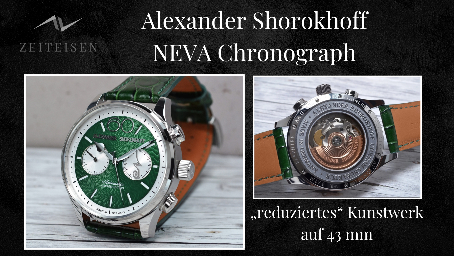 Video Alexander Shorokhoff NEVA Chronograph - grün